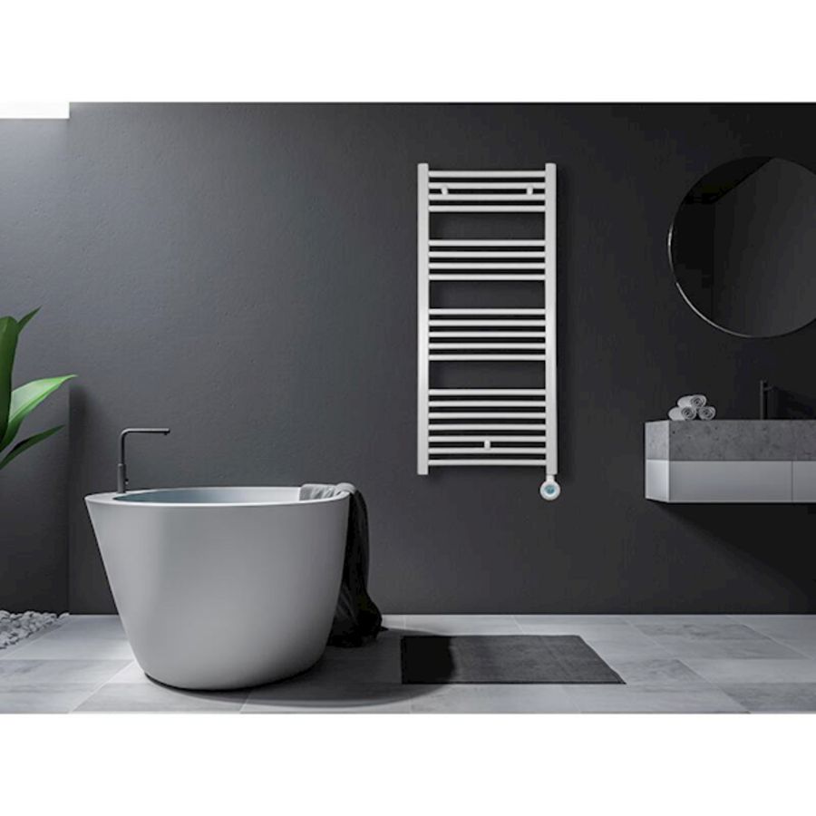 Elektr. handdoekradiator CALOR WHITE 350W 460x870mm snoer 1,2mtr + stekker incl. regeling MASTERWATT