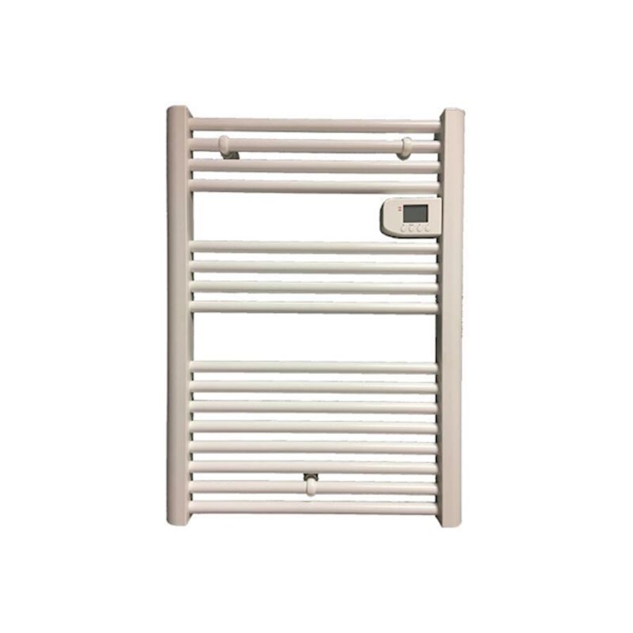 Elektr. handdoekradiator CALOR DRY 750W wit 560x1160mm snoer 1,2mtr + stekker incl. regeling (op bedieningshoogte) MASTERWATT