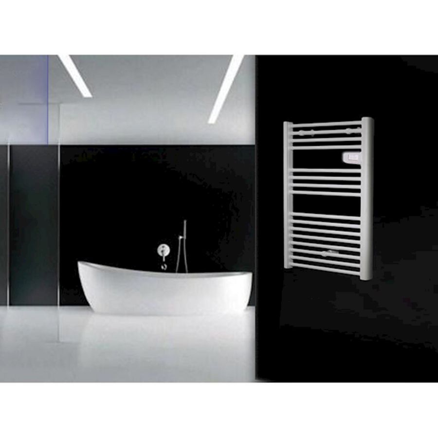 Elektr. handdoekradiator CALOR DRY 750W wit 560x1160mm snoer 1,2mtr + stekker incl. regeling (op bedieningshoogte) MASTERWATT