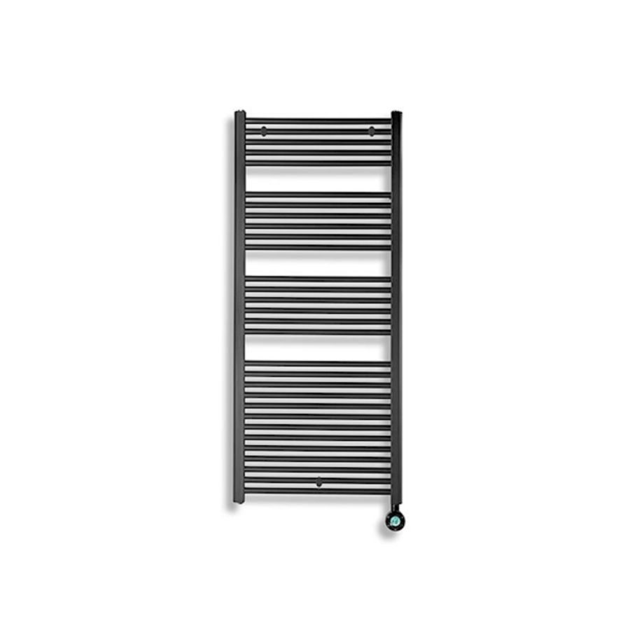 Elektr. handdoekradiator CALOR BLACK 1000W 600x1497mm snoer 1,2mtr + stekker incl. regeling MASTERWATT