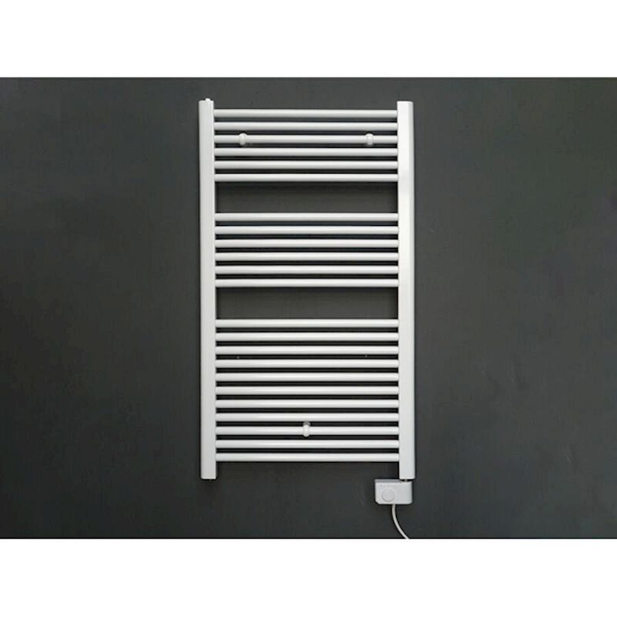 Elektr. handdoekradiator CALOR SELECT 500W wit 500x910mm incl. snoer 1,2mtr + stekker incl. analoge regeling MASTERWATT