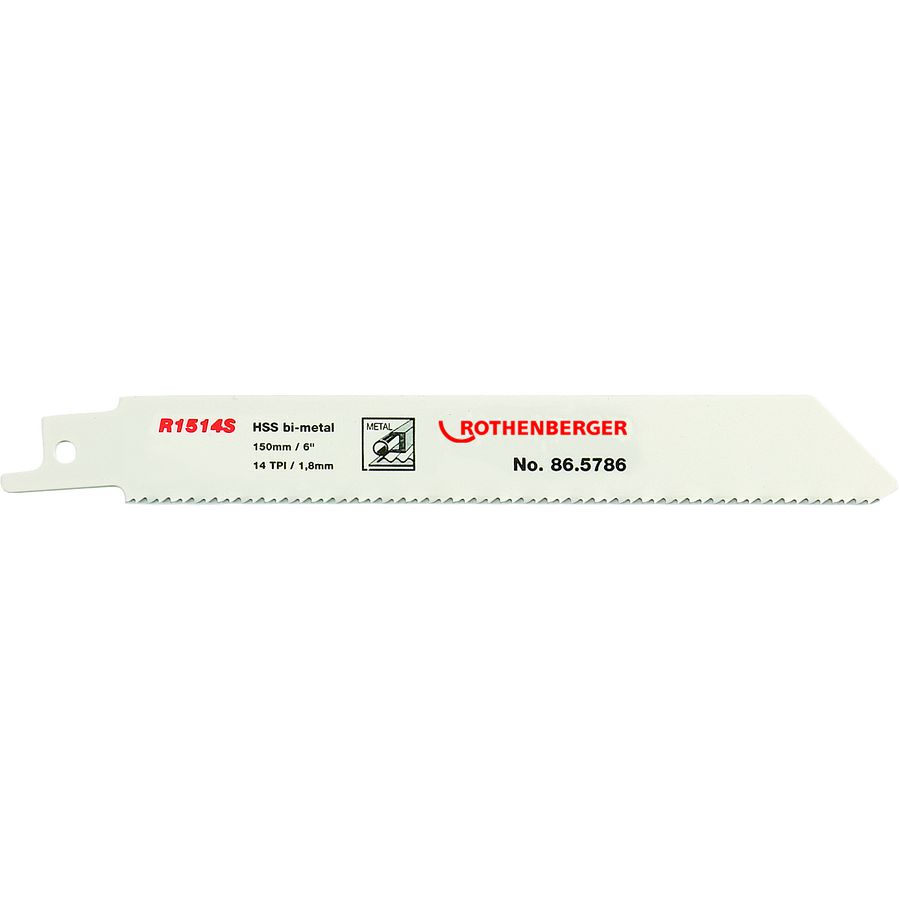 Set a 5 reciprozaagbladen universeel R1514S hss bimetaal 150x20x0.90 14 TPI ROTHENBERGER