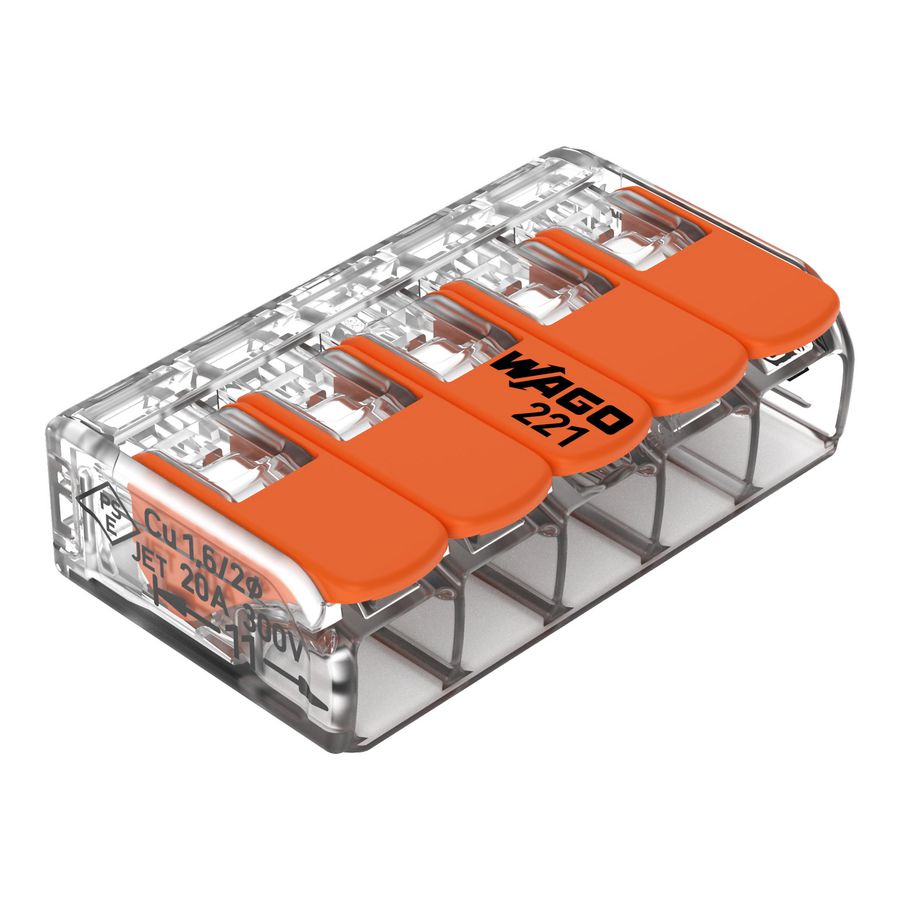 Lasklem 5-voudig 4mm2 221-415 VVE=25 Wago
