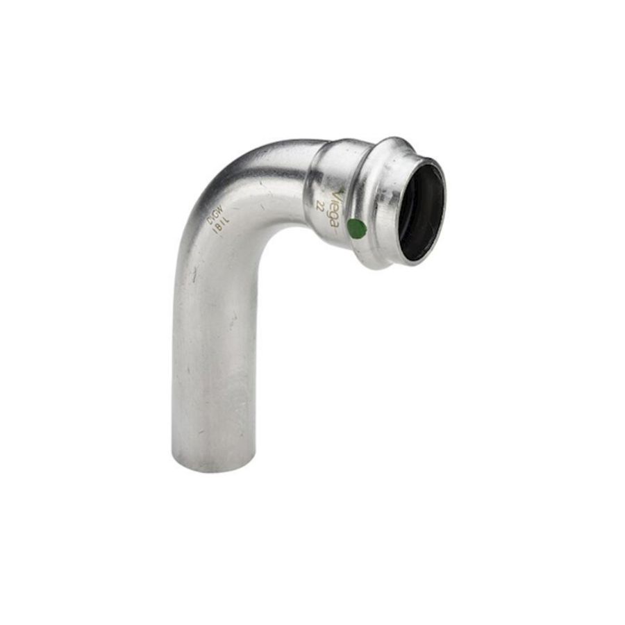Insteekbocht 90° SANPRESS Inox spie x persaansluiting 22mm Viega