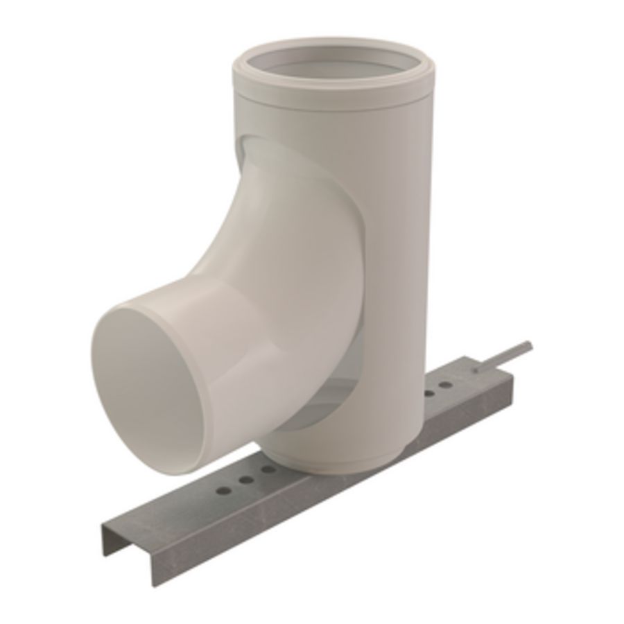 Bocht Rolux met schoorsteensteun PP120 Flex 110 Ubbink