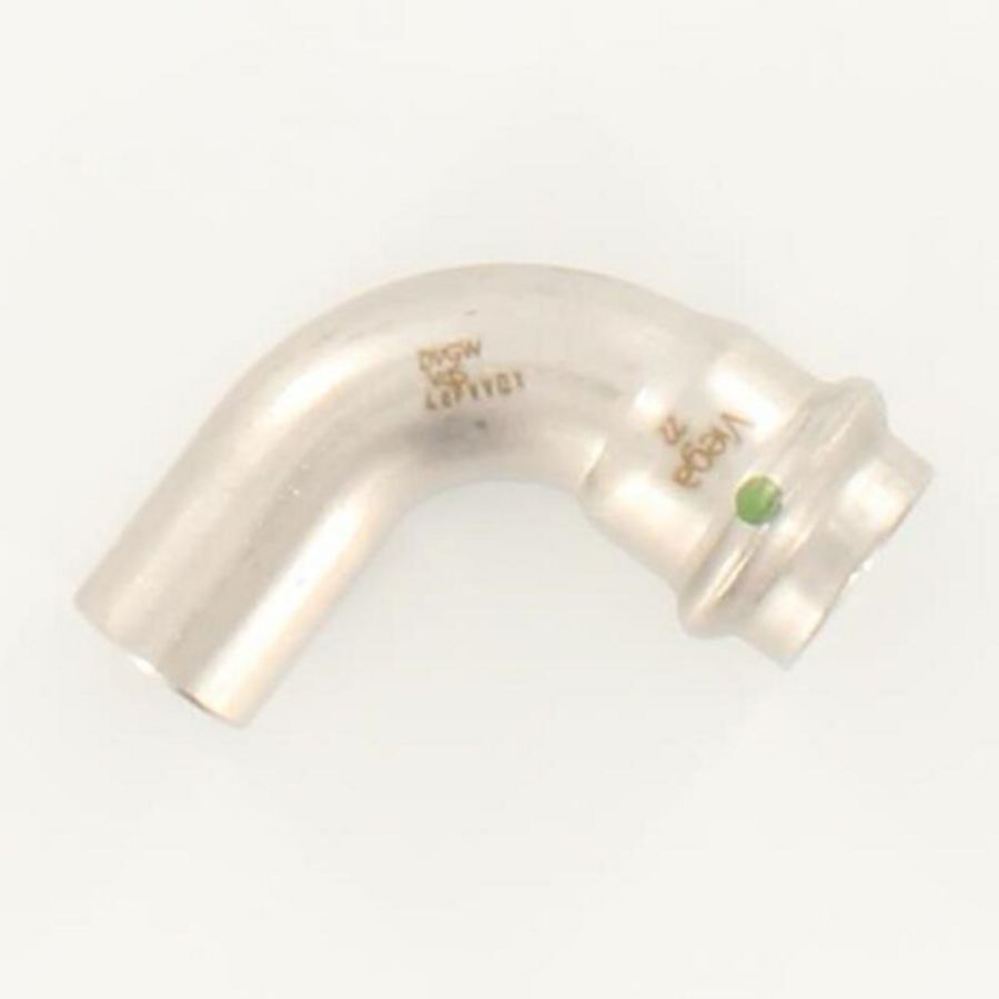 Insteekbocht 90° SANPRESS Inox spie x persaansluiting 22mm Viega