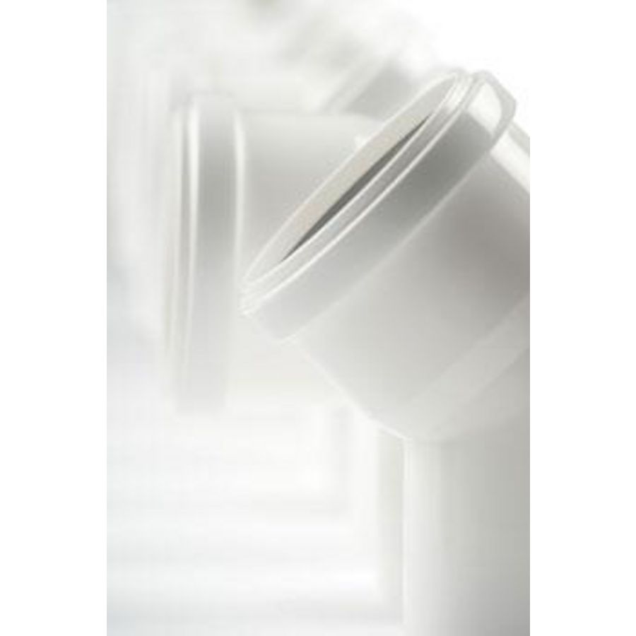 Bocht Rolux T120 PP 80mm 45° Wit Ubbink