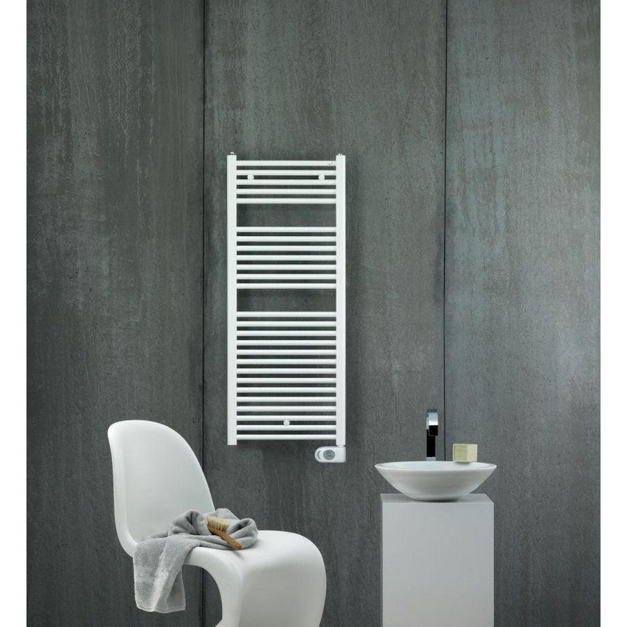 Elektr. handdoekradiator AURA EL 1466x600mm HT=1540mm 1000W wit RAL9016 met LCD-bediening snoerlengte 50cm Zehnder