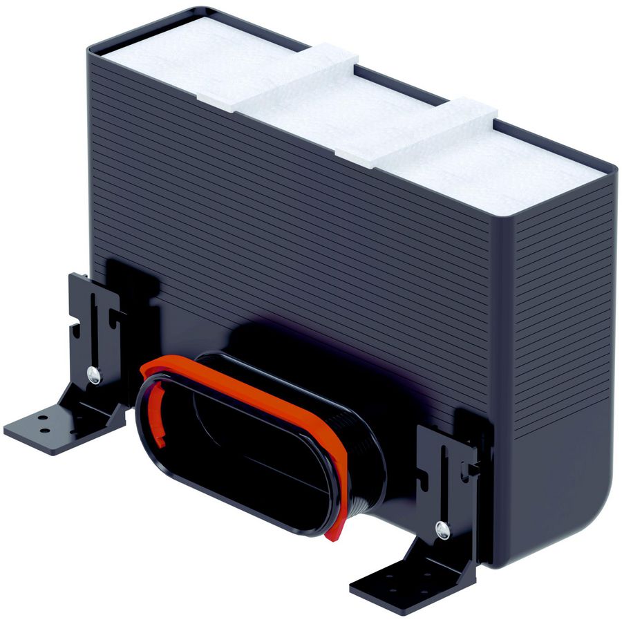 Plenum ComfoCase CLF 90°, ComfoGrid CLF/1xFlat 51 RLC, L=140mm Zehnder