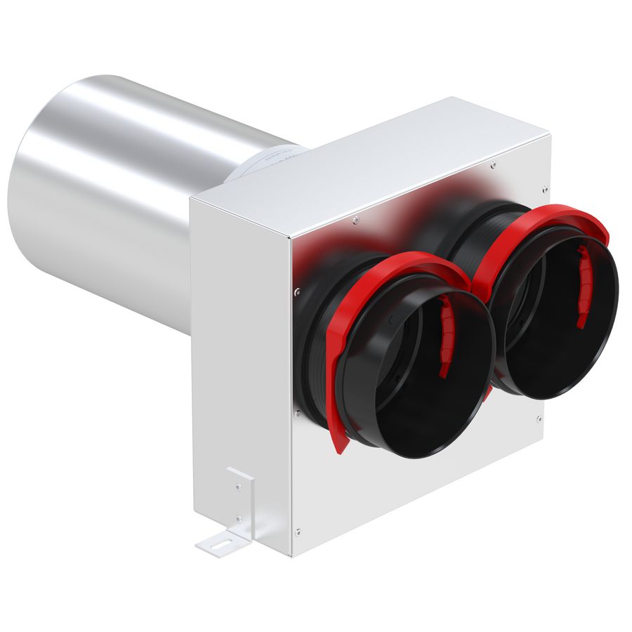 Roosterbox TVA-M recht 2x Ø90mm Zehnder