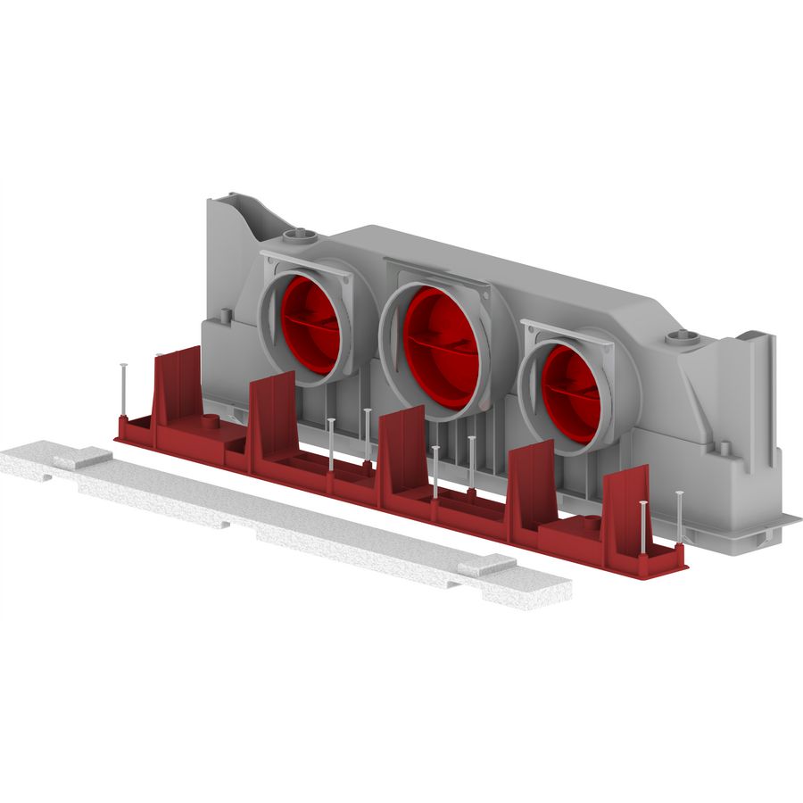 Roosterbox Lamina/Bilamina L=610mm 2x DN90 Zehnder