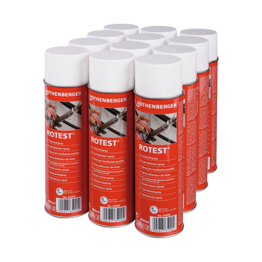 Omverpakking met 12 bussen ROTEST lekzoekspray 400ml ROTHENBERGER