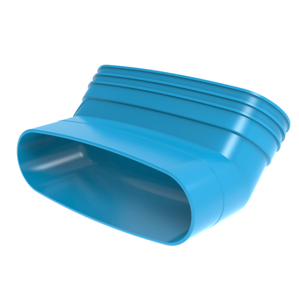 Staande bocht lijm 45° PVC luchtverdeelsysteem VENTIZA blauw (235x80mm) mof/spie Wavin