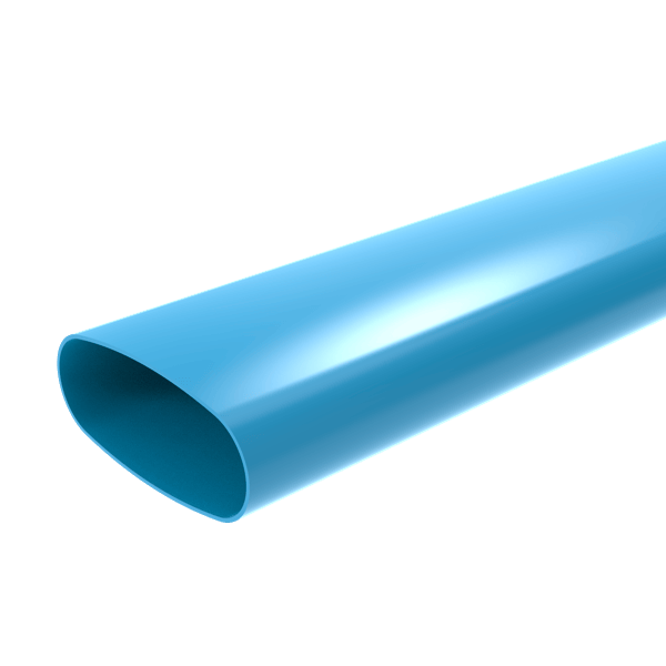 Lengte a 5mtr. kanaal ovaal (195x80mm) PVC luchtverdeelsysteem VENTIZA blauw Wavin