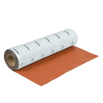 Rol a 5mtr. UBIFLEX FINIO loodvervanger 600mm zelfklevend rood Ubbink