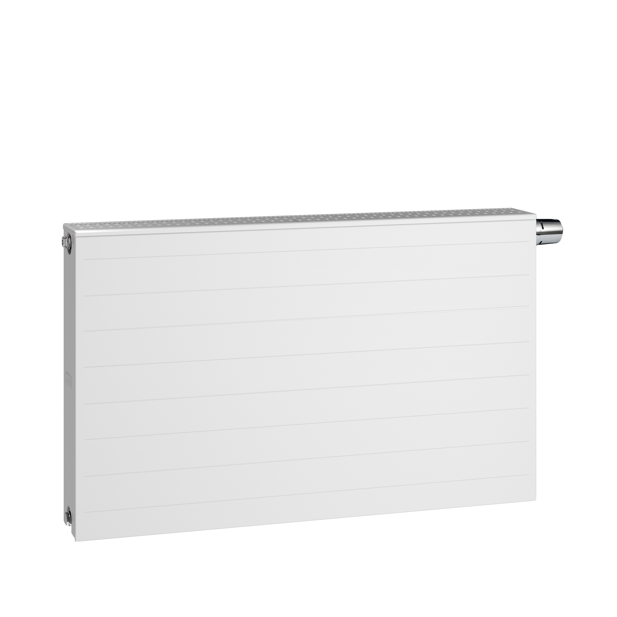 LTV-paneelradiator ELIA 8L gelijnde voorplaat type 33 500x1400mm wit RAL9016 incl. radiatorventilatoren + L-consoleset VASCO