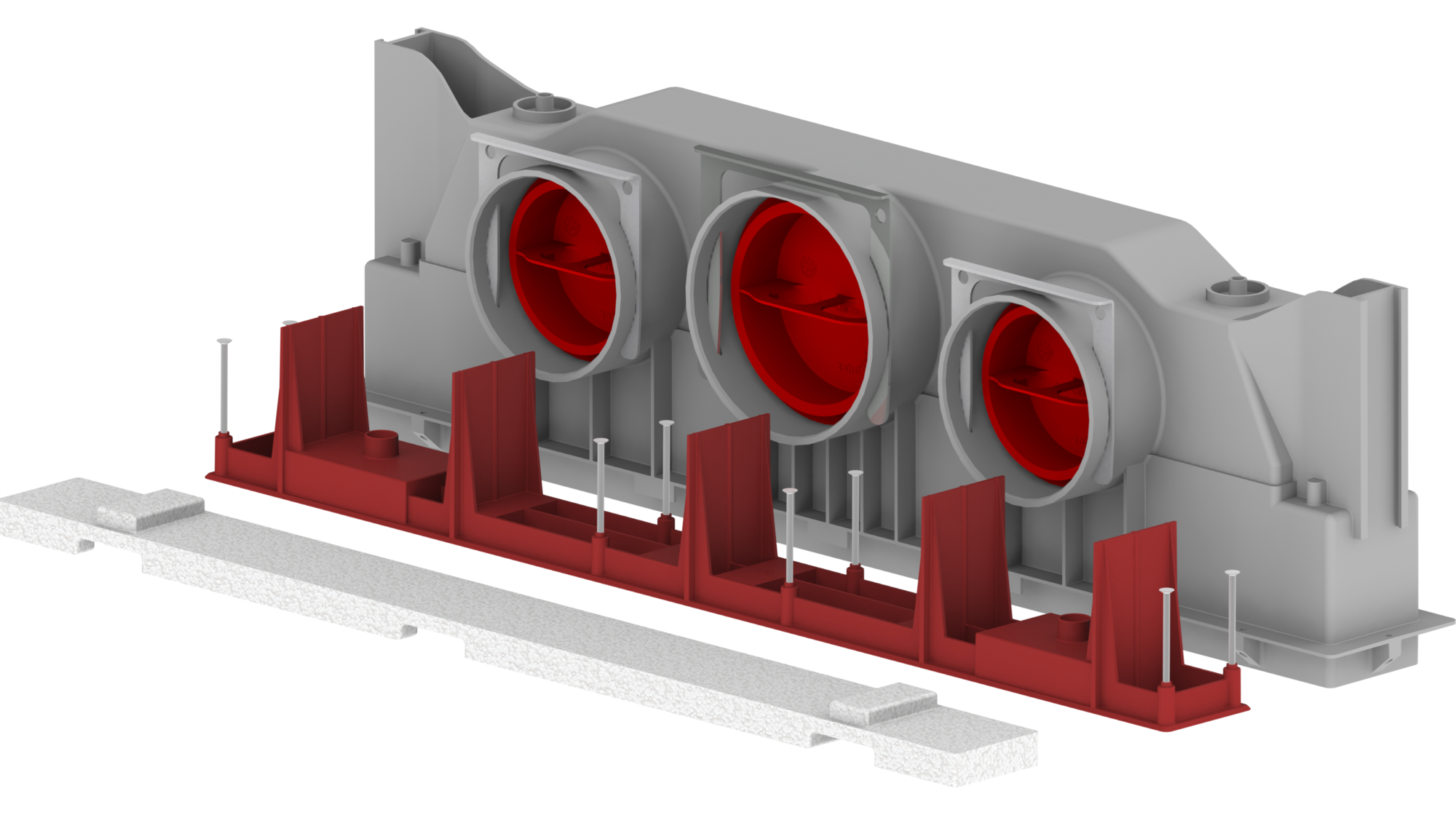 Roosterbox Lamina/Bilamina L=610mm 2x DN90 Zehnder