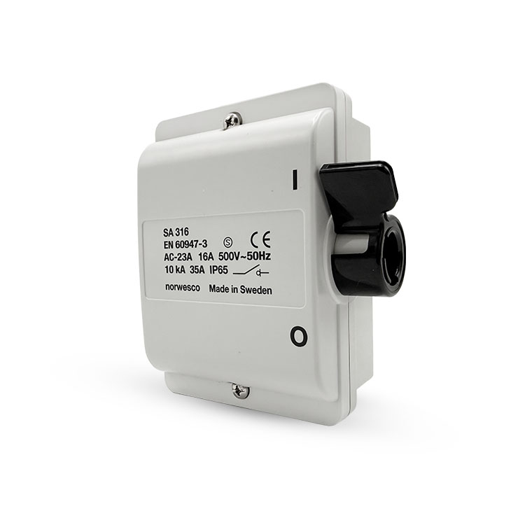 Werkschakelaar SA316 3p 16A/500V M20 grijs IP54 Norwesco