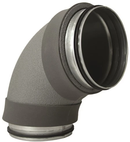Bocht thermoduct geisoleerd 90° Ø125mm Econox