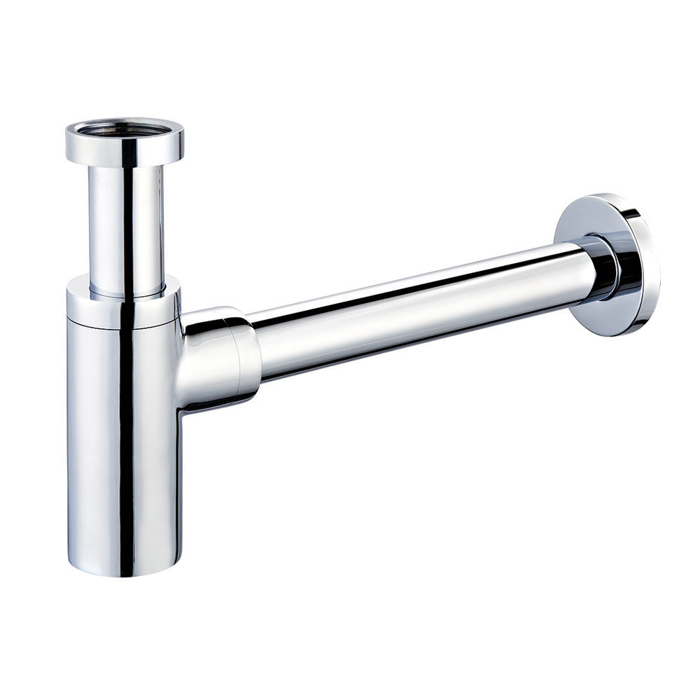 Designsifon chroom 1.1/4" incl. muurbuis/rozet rond de Beer