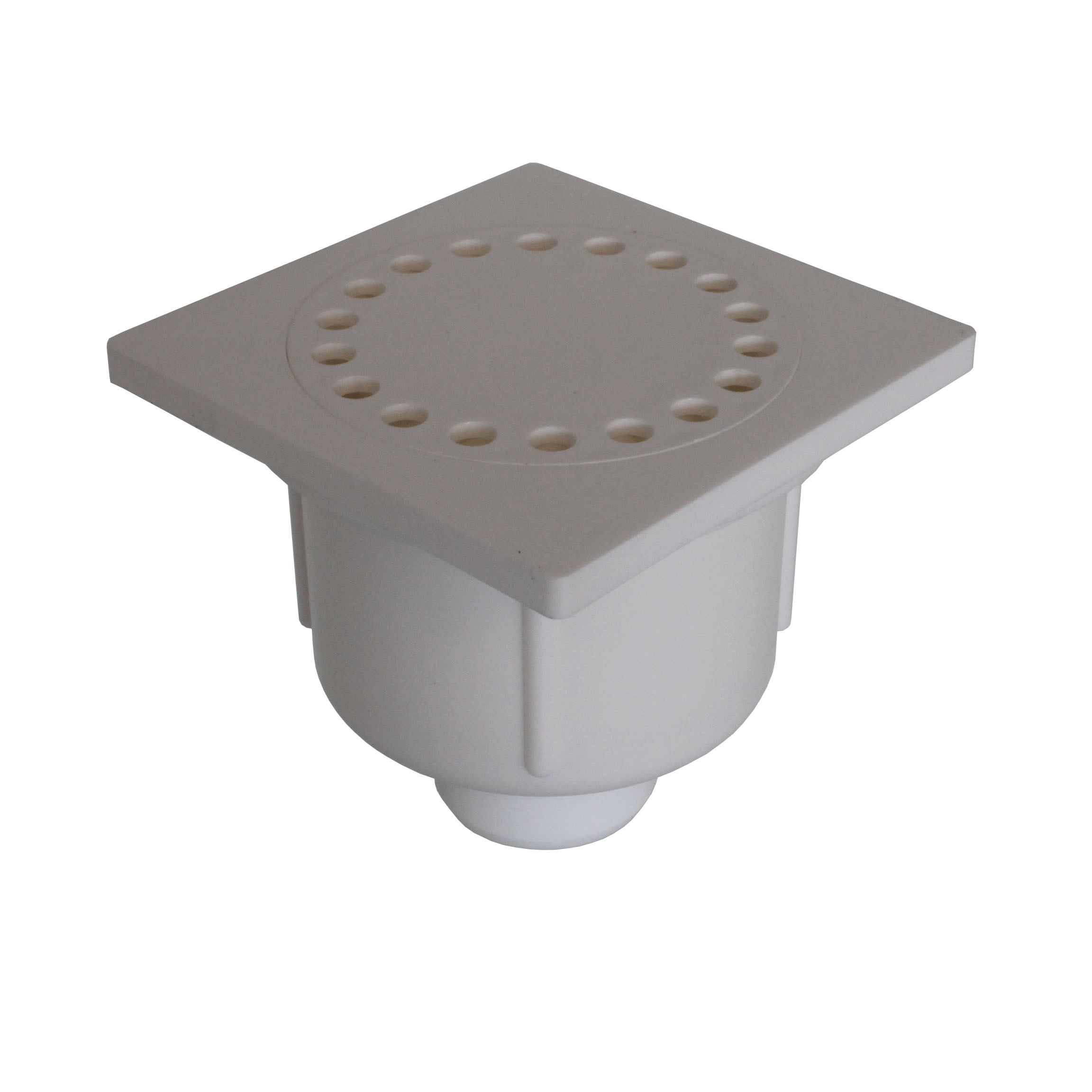 Eureka vloersifonput ABS Ø40mm onderuitlaat met rooster wit 100x100mm VVE=54 de Beer