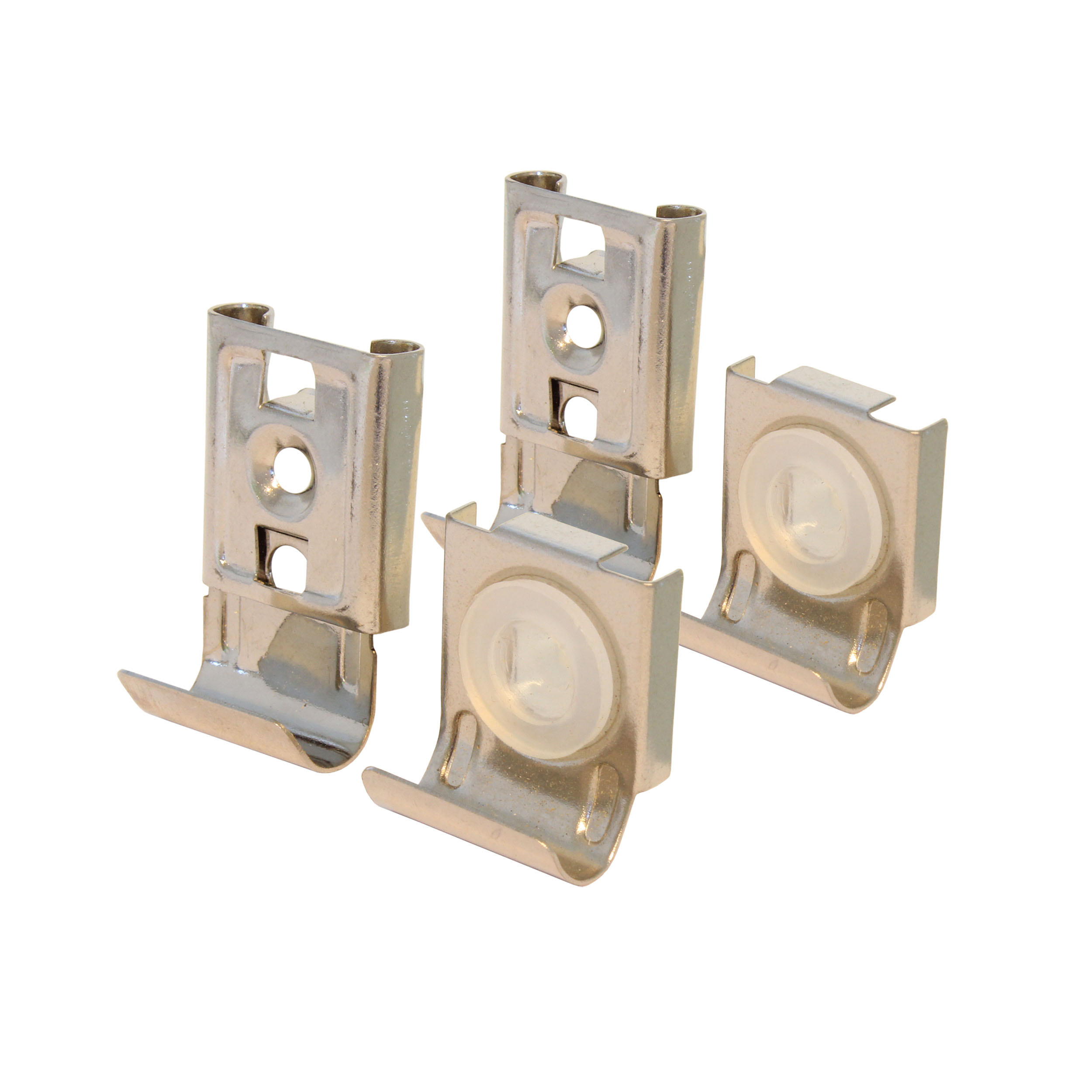 Spiegelklemmen chroom 4dlg 2x vast/2x schuif zwaarmodel de Beer