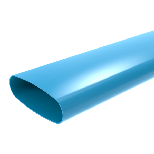 Lengte a 5mtr. kanaal ovaal (235x80mm) PVC luchtverdeelsysteem VENTIZA blauw Wavin