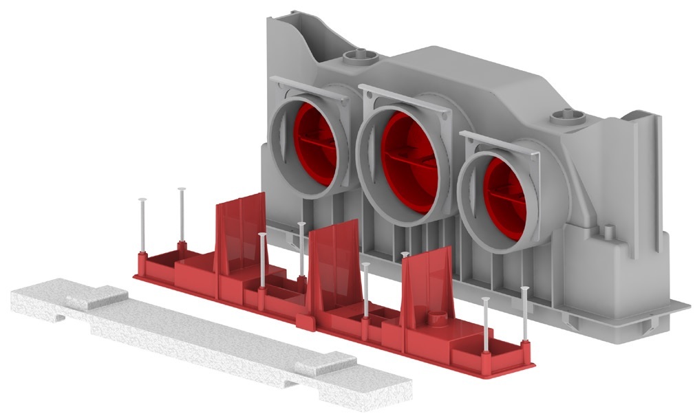 Roosterbox lijnrooster K type CSB400-DN90 Zehnder