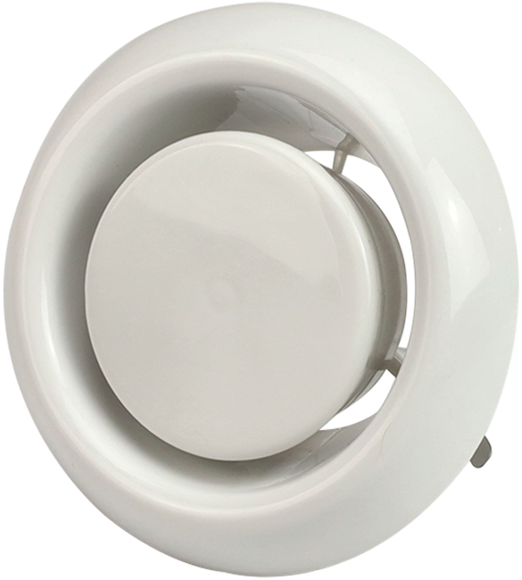 Kunststof ventilatieventiel ø100mm wit met klemveren DVLF100 Econox