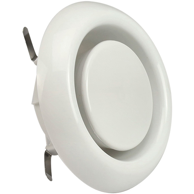 Kunststof ventilatieventiel ø200mm wit met klemveren DVLF200 Econox