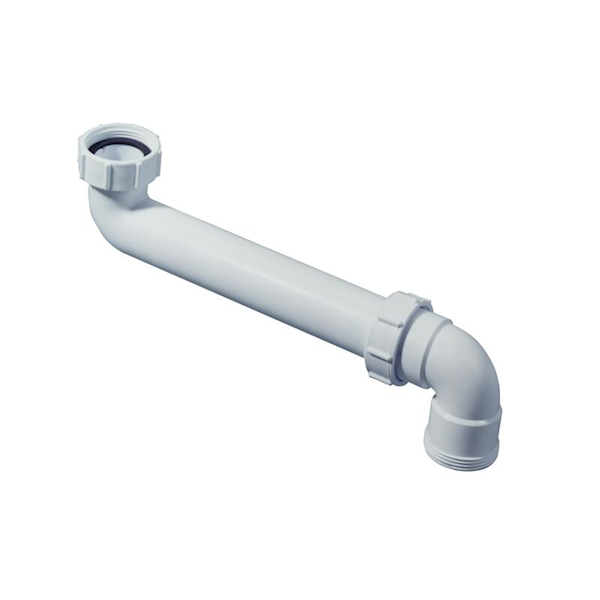 Bocht ruimtebesparend PP wit 1.1/2"wartelx1.1/2"bu.dr. McAlpine Walraven
