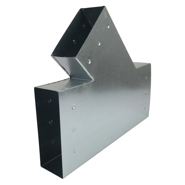 T-stuk 45° 220x80mm-170x80mm tbv instortkanaal Econox