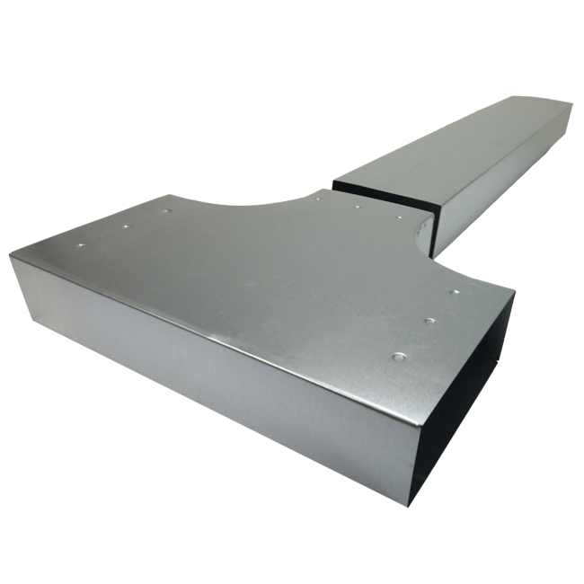 T-stuk 90° 300x80mm-300x80mm tbv instortkanaal Econox