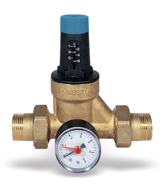 Drukreduceerventiel DRV-MN M/M 1" manometer 0-6bar Watts