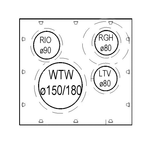 Mini-Delta WTW dakbeschotplaat type L 30°-39° luchtdicht Burgerhout