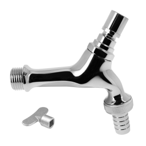 Tapkraan 1/2" beluchter verchroomd + sleutel + slangwartel Bonfix