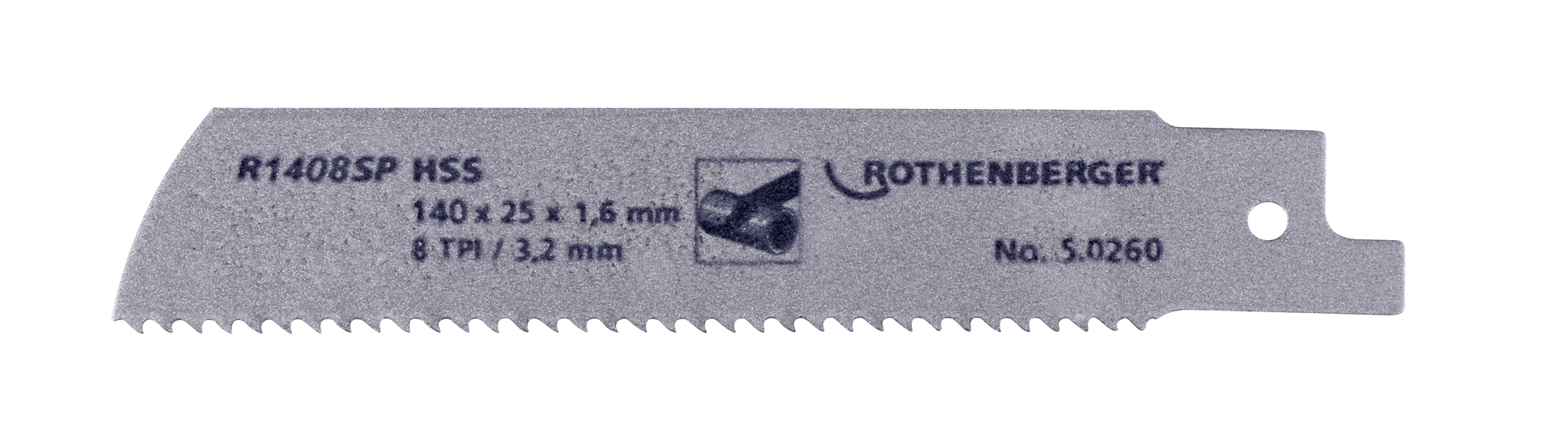 Reciprozaagblad rotiger R1408SP 2" 140x25x1,6mm 8 TPI hss voor staal ROTHENBERGER