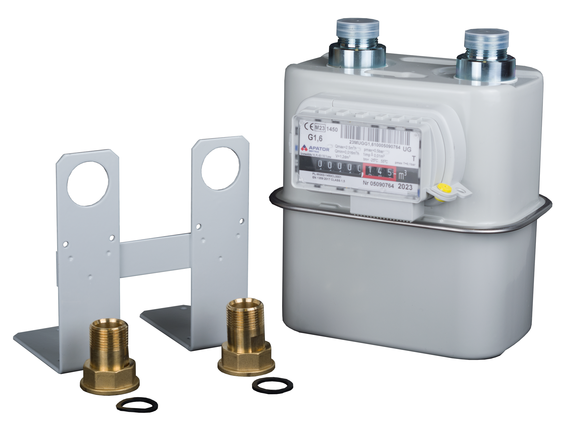 Gasmeterpakket G1,6 incl. ophangbeugel en koppelingen gAvilar