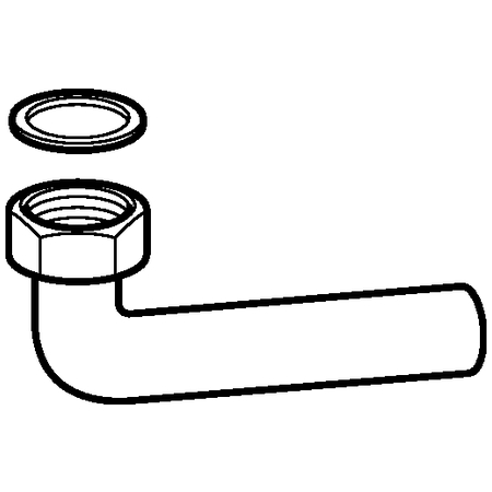 Polyethyleen (PE) aansluitbocht met pakking en moer 50/ 1.1/2" Geberit