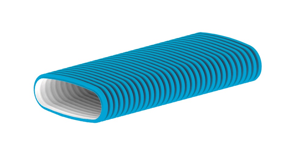 Rol a 20m. Hybalans+ aanvoerslang/ flexibele buis blauw ovaal 133x55mm Burgerhout