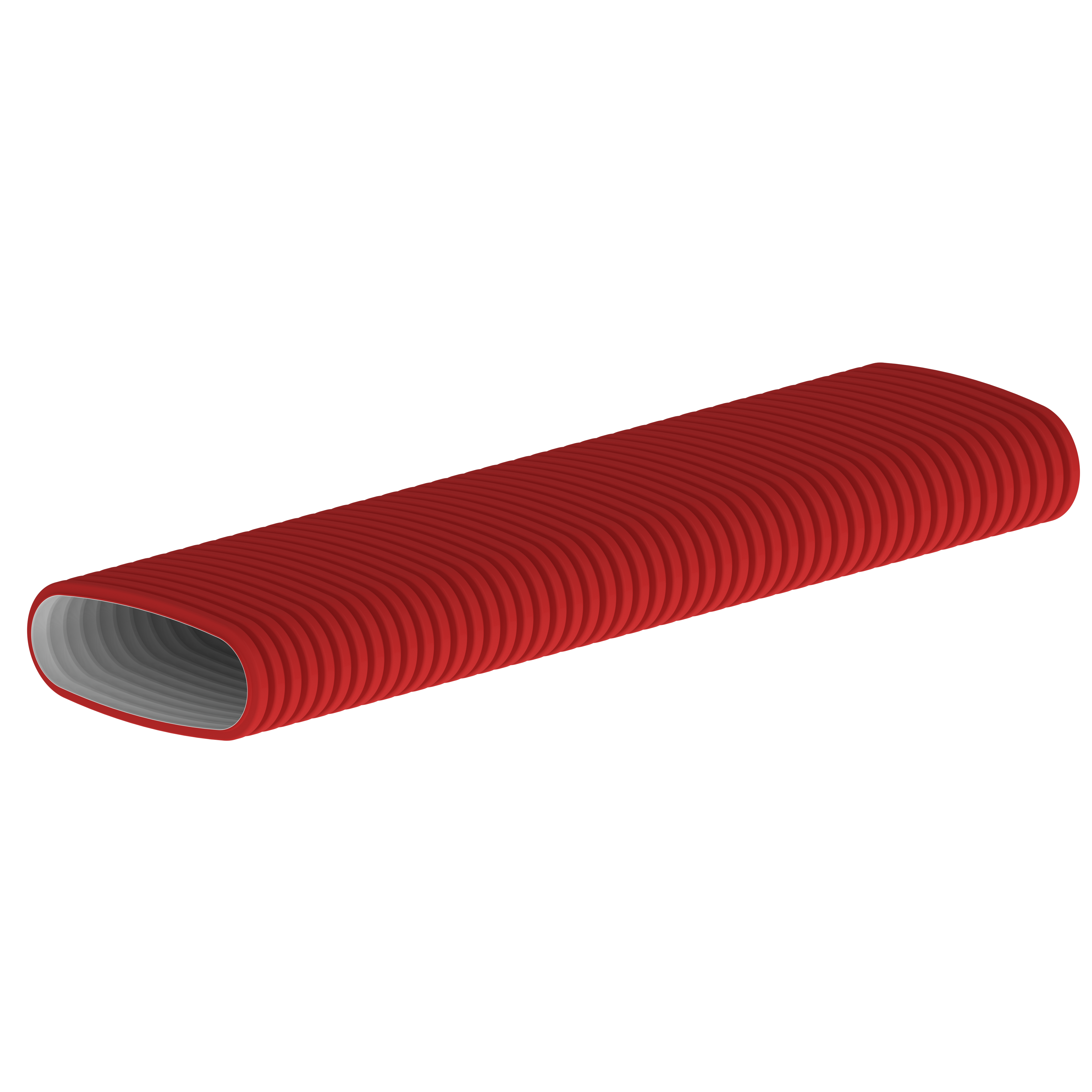 Rol a 20m. Hybalans+ afvoerslang / flexibele buis rood ovaal 133x55mm Burgerhout