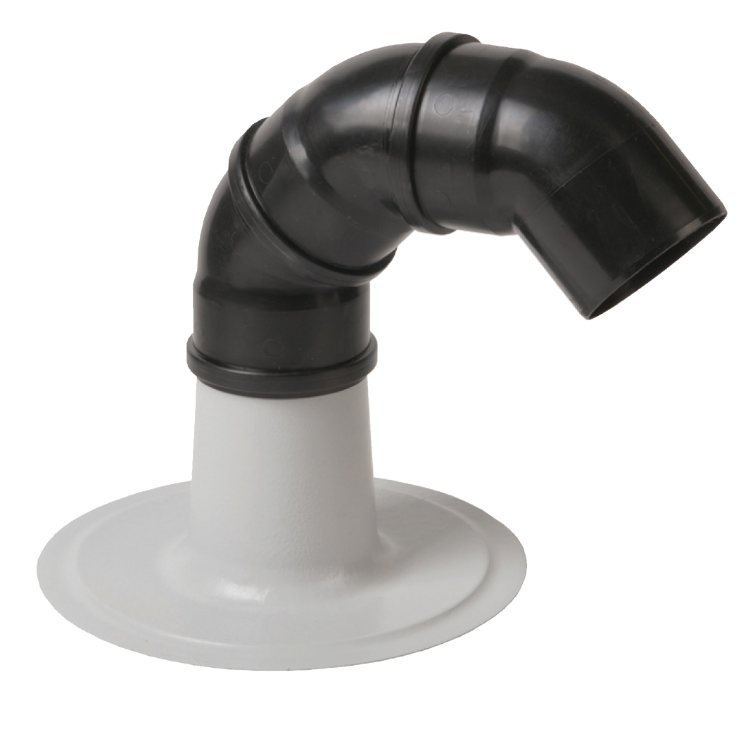 Kabeldoorvoer plakplaat alu.met PP-bochten 125mm PVC-gecoat Anjo