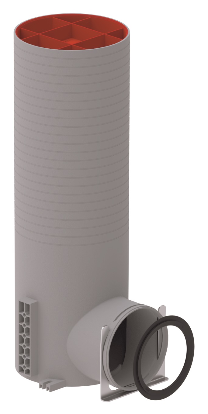 Roosterbox TVA P enkel Ø125mm/1x Ø90mm L=400mm Zehnder
