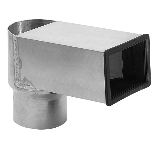 Stadsuitloop alu. 60x100mm-ø100 mm incl. EPDM manchet VVE=5 Anjo