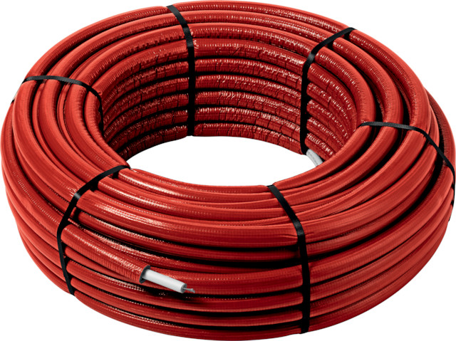 Rol a 75mtr. meerlagenbuis SMARTPRESS 16x2,0mm rood isolatie 6mm 4705.5 Viega