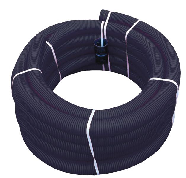 Rol a 100mtr. flexibele mantelbuis Ø14mm inw zwart HDPE Wavin