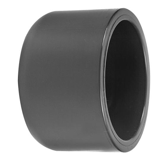 PVC druk afsluitkap mofeind 40mm PN16 grijs Wavin