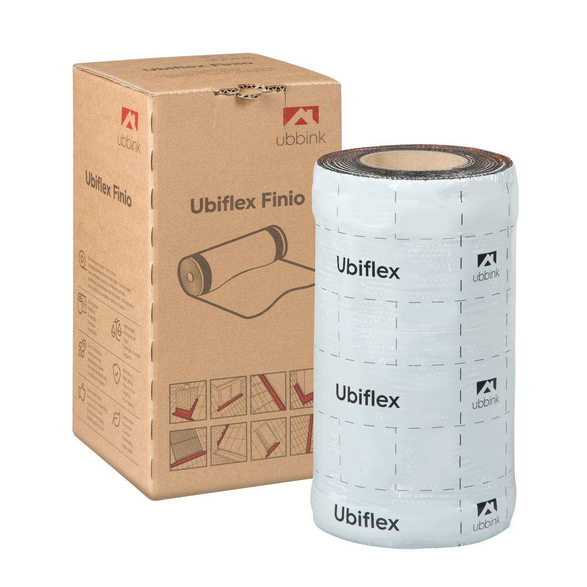 Rol a 5mtr. UBIFLEX FINIO loodvervanger 300mm zelfklevend rood Ubbink