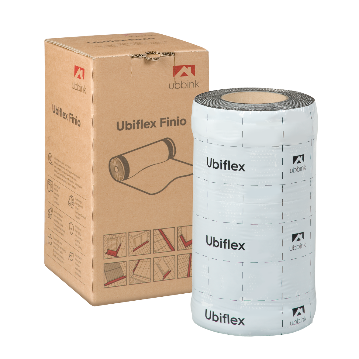 Rol a 5mtr. UBIFLEX FINIO loodvervanger 300mm zelfklevend zwart Ubbink