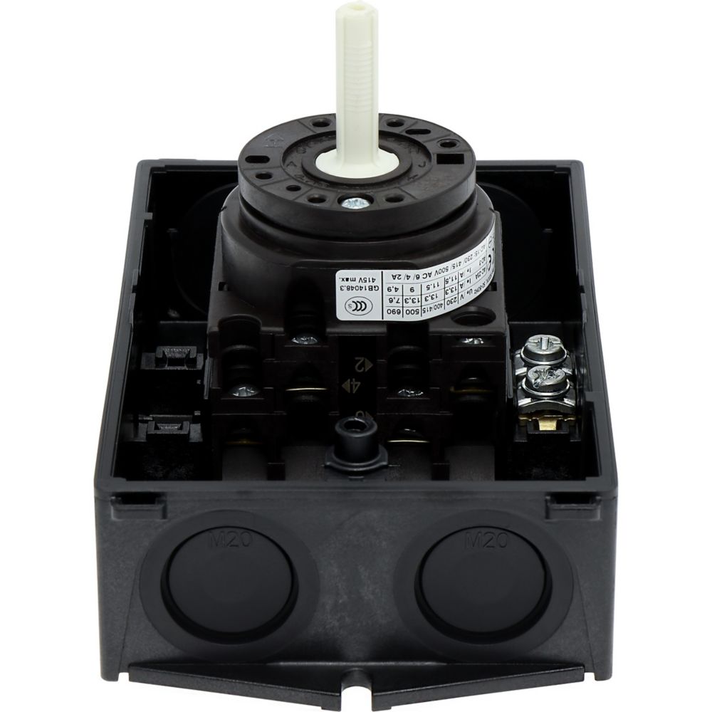 Aan-Uit-schakelaar 3-polig +N 20A 90° opbouw 4kW 207109 Eaton